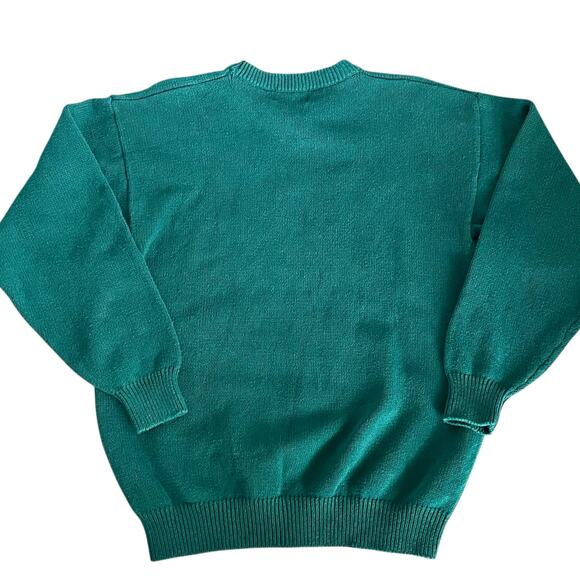 VTG Cotton Traders Green Sweater American Flag Graphic Mens Size L Americana - Picture 2 of 8